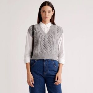 Quince Australian Merino Wool Cable Sweater Vest